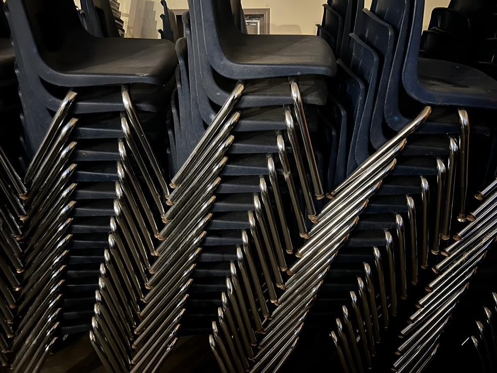 (3) Stacks of Stackable Chairs