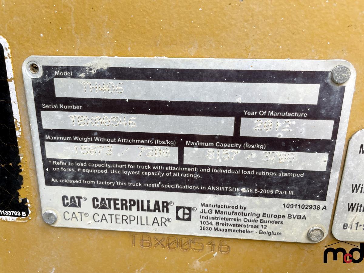 2012 Caterpillar TH406 Telehandler
