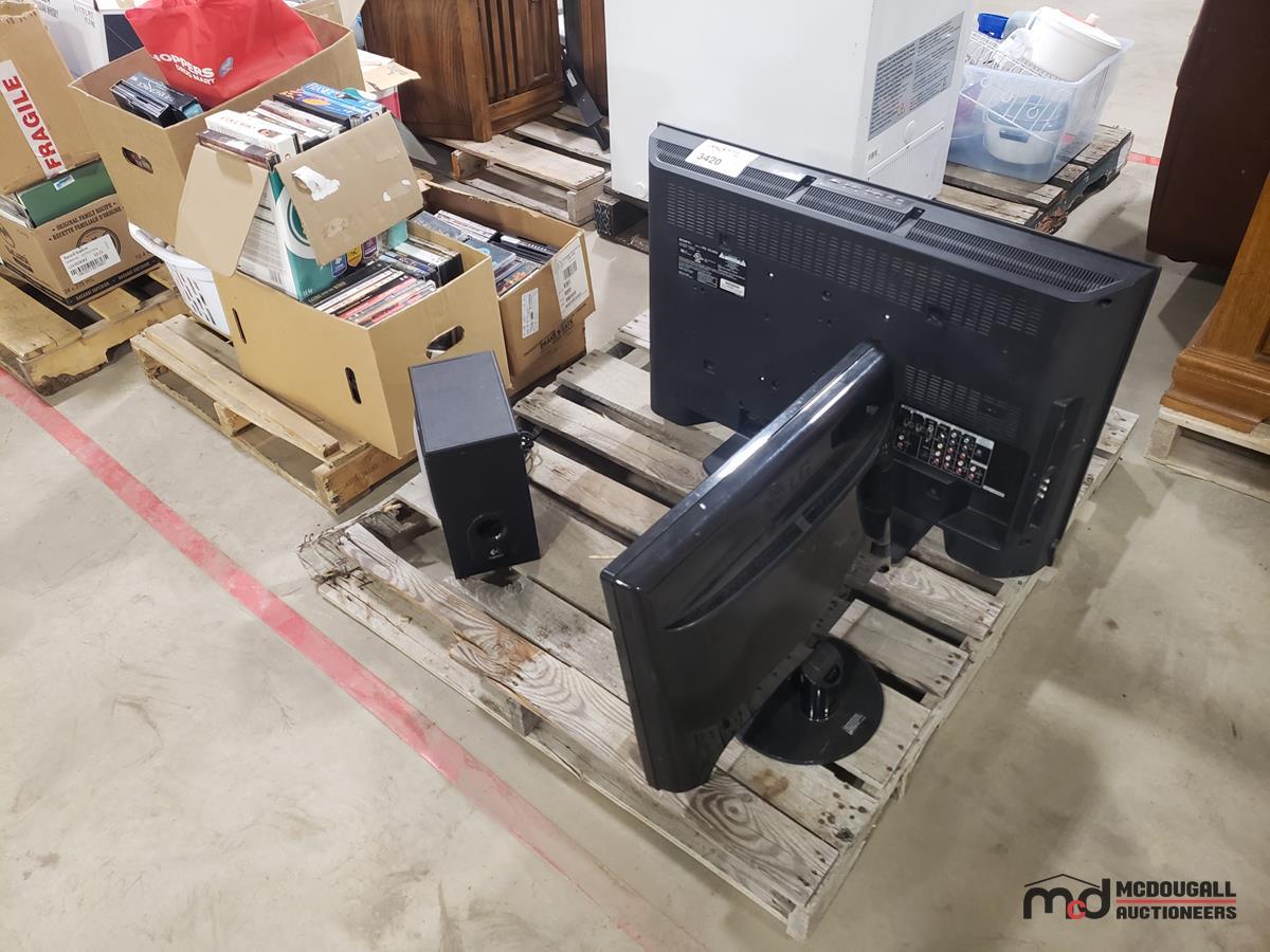 (2) Pallets w/ Monitor, 32