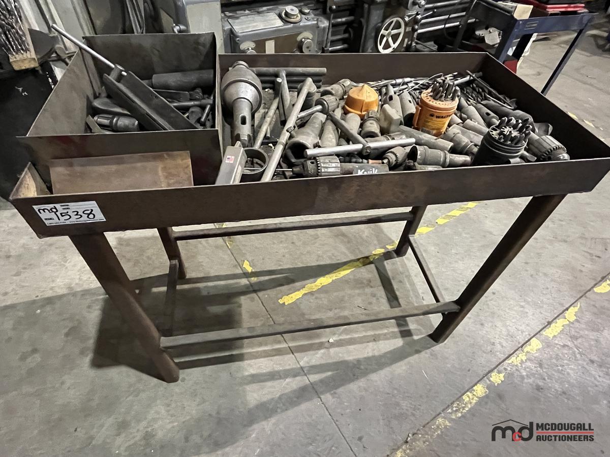 Tall Metal Shop Table w/ Drilling Bits & Hardware