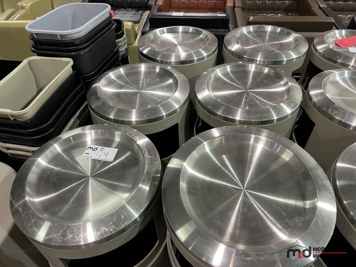 (9) Rubbermaid Aluminum-Top Garbage Cans