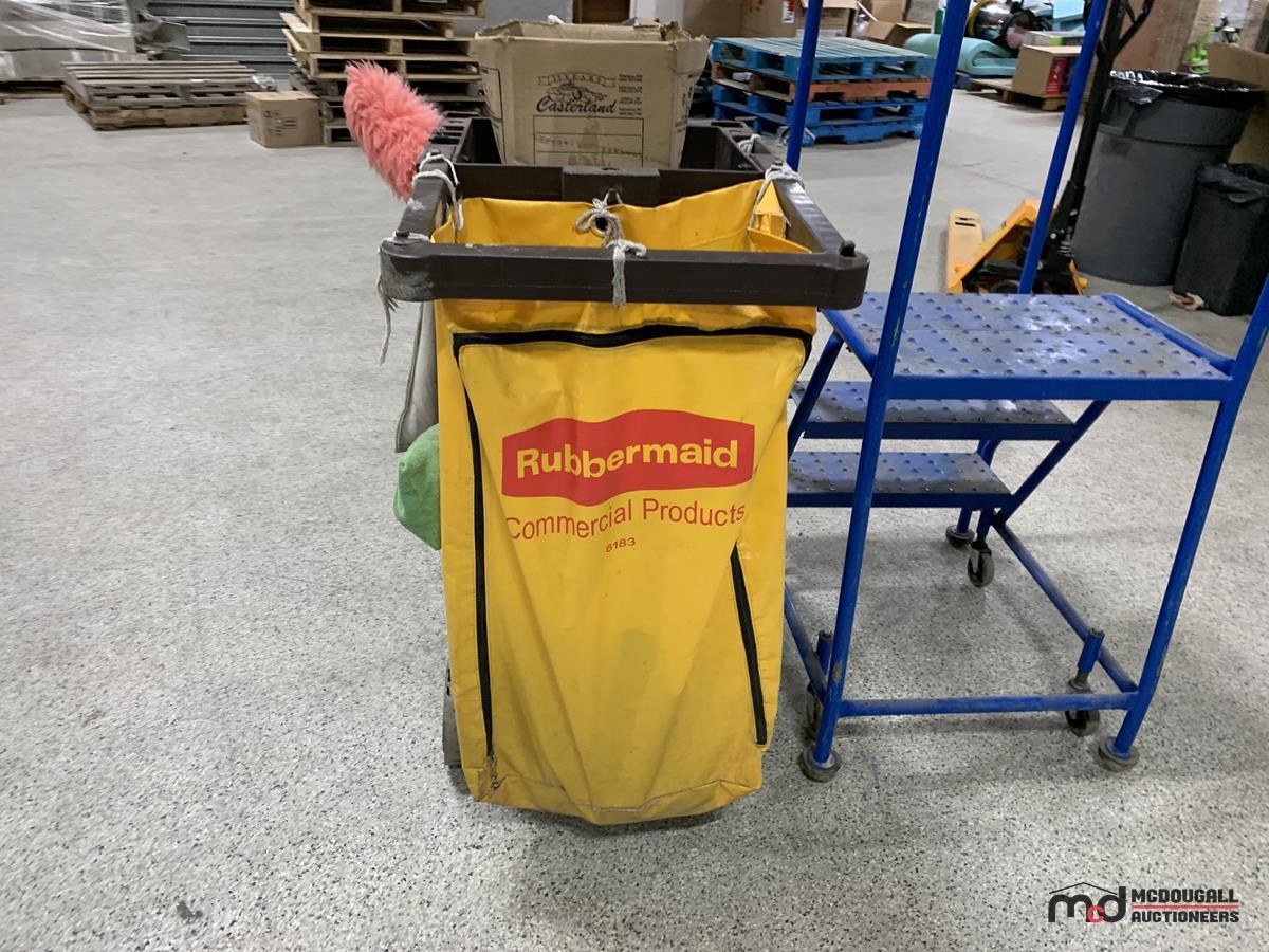 Aisle Ladder and Janitorial Cart