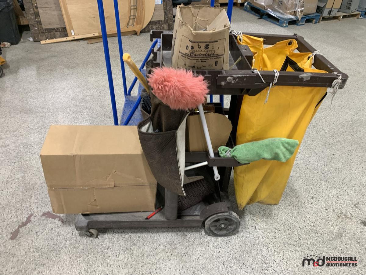 Aisle Ladder and Janitorial Cart