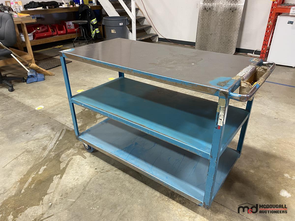 3-Tier Rolling Steel Cart (50''x24''x35'')