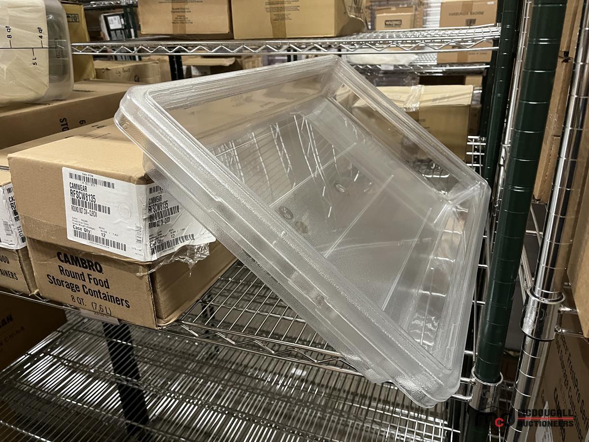 Contents of Shelves Including Cambro Boxes, Box Lids and Food Storage ...