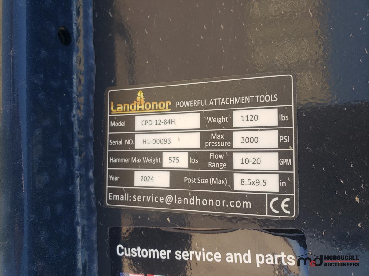 Landhonor CPD-12-84H Skid Steer Concrete Post Driver