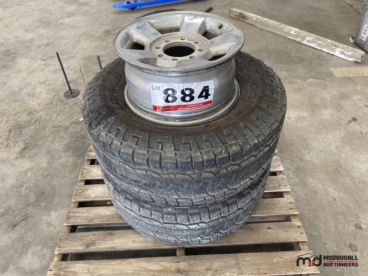 (2) Truck Tires w/ Rim & Hub Caps