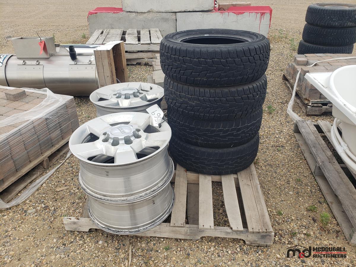 Pallet w/ (4) 225/60R17 Tires & GMC Rims