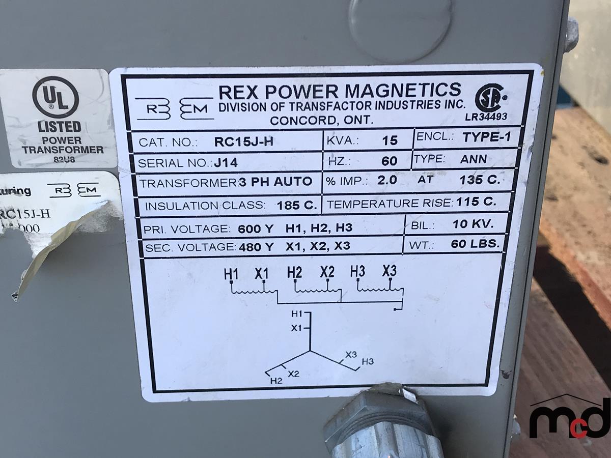 (3) Assorted Rex Power Transformers