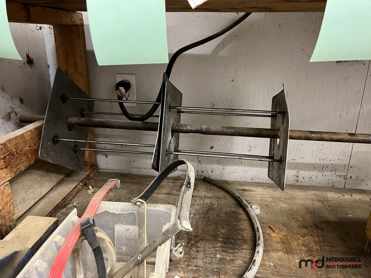 Workbench w/ Makita Chop Saw, Vice, Assorted Hydraulic Hose & Chain