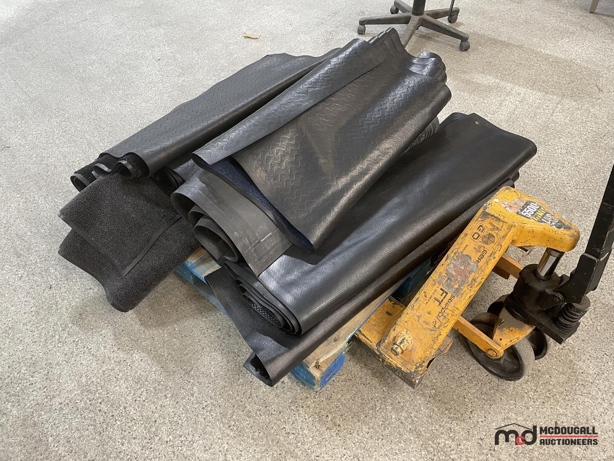 Pallet of Rubber Backed Mats (Largest 112 9/16'' x 42 1/2'')
