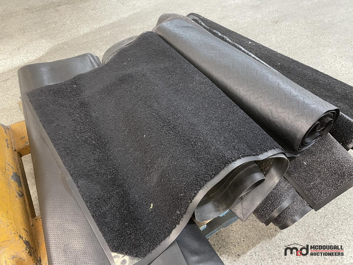 Pallet of Rubber Backed Mats (Largest 112 9/16'' x 42 1/2'')