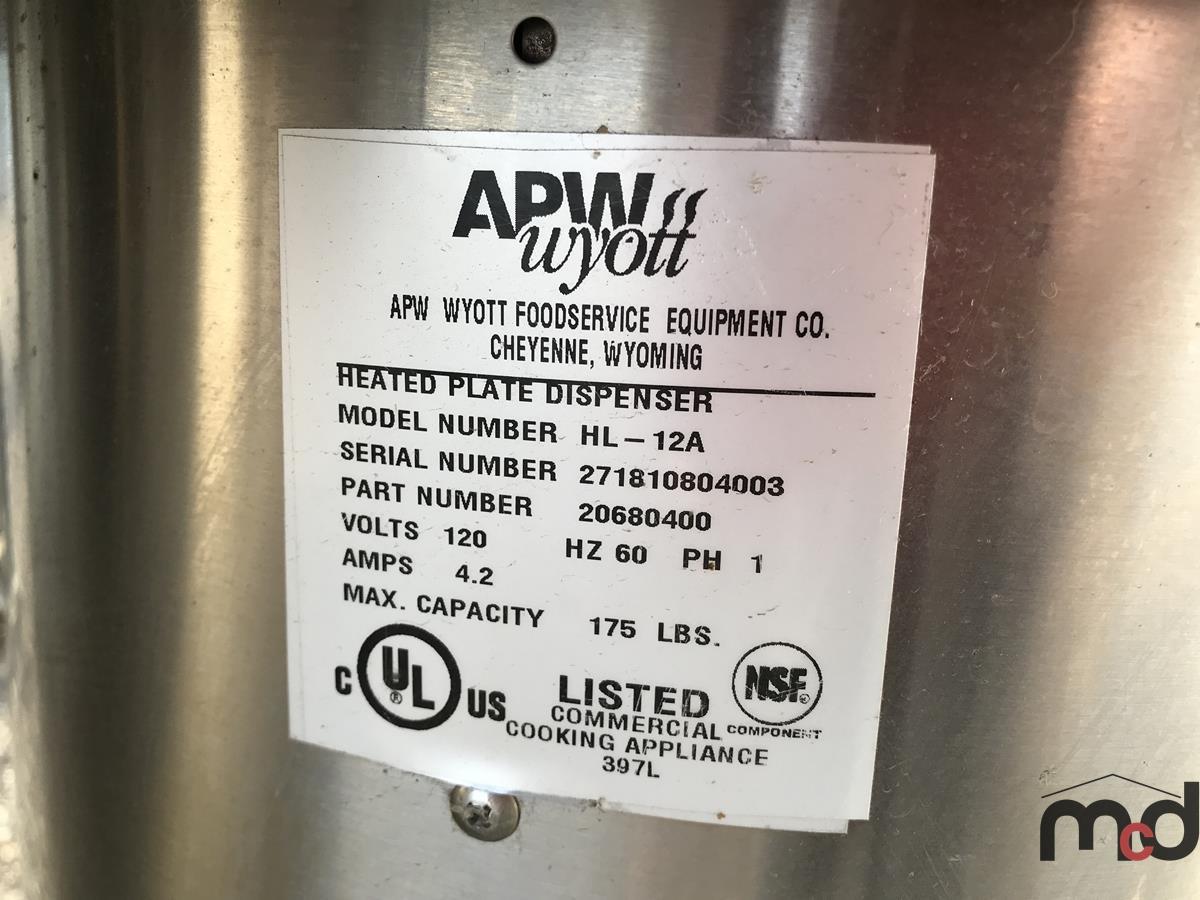 APW Wyott Heated Plate Dispenser
