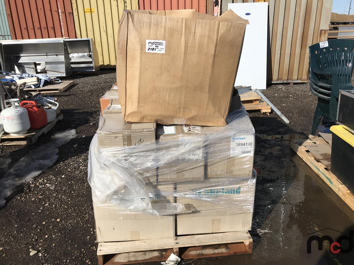 Pallet w/ Plastic Jugs & Boxes of Coveralls