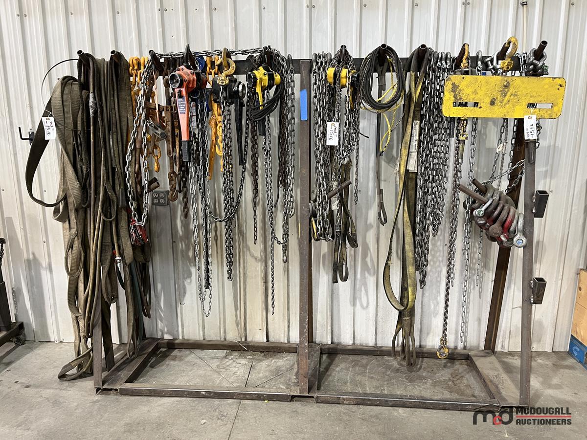 Custom Rack Filled w/ Chains, Shackles, Slings & More