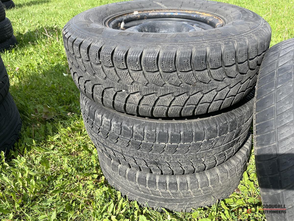 (3) Tires 235/75R15, P225/70R15 Tire, Black Rim and (2) Rims 15 x 75 x 12