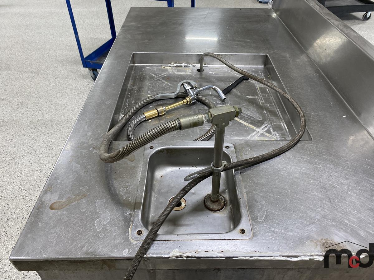 56'' Stainless Counter w/ Hose Tray Racks