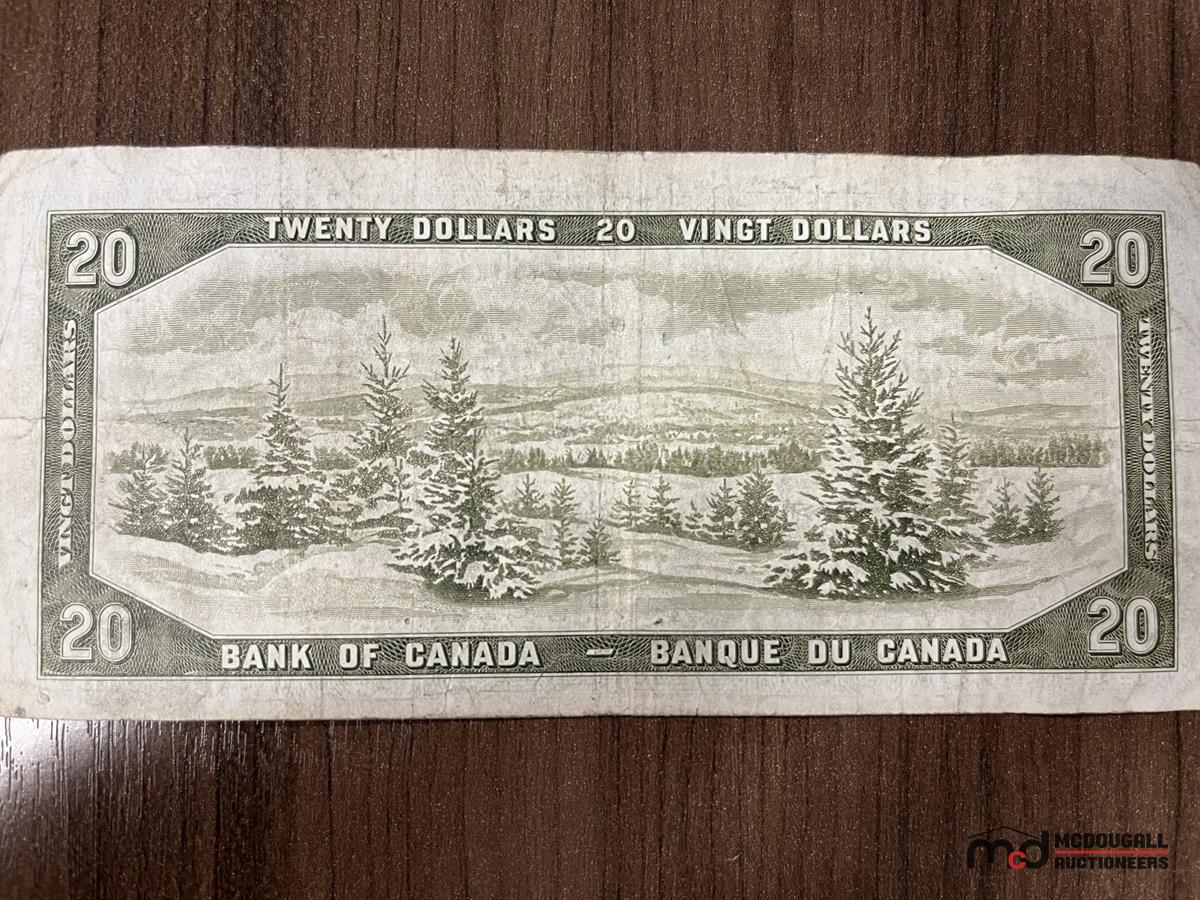 1954 Bank of Canada $1, $2 & $20 Devil's Face Banknotes