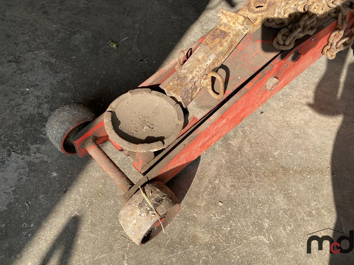 Floor Jack, Chains & Hitch