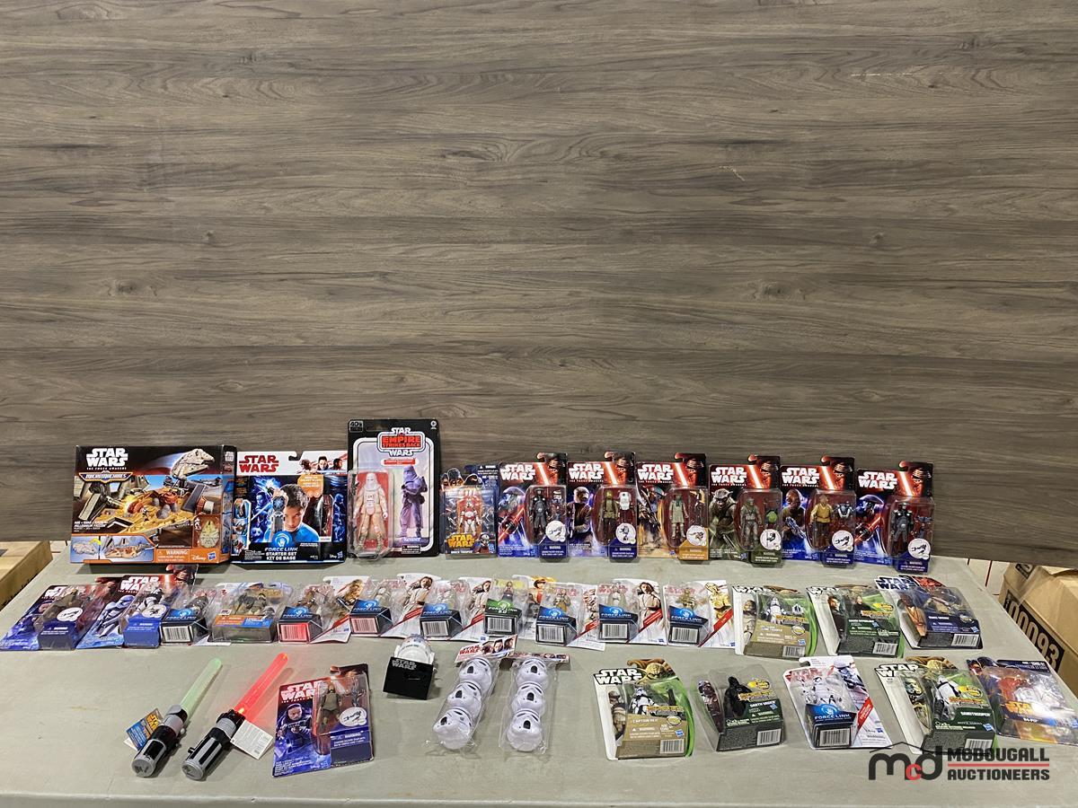 Box of Star Wars Misc. Action Figures & Other Star Wars Stuff