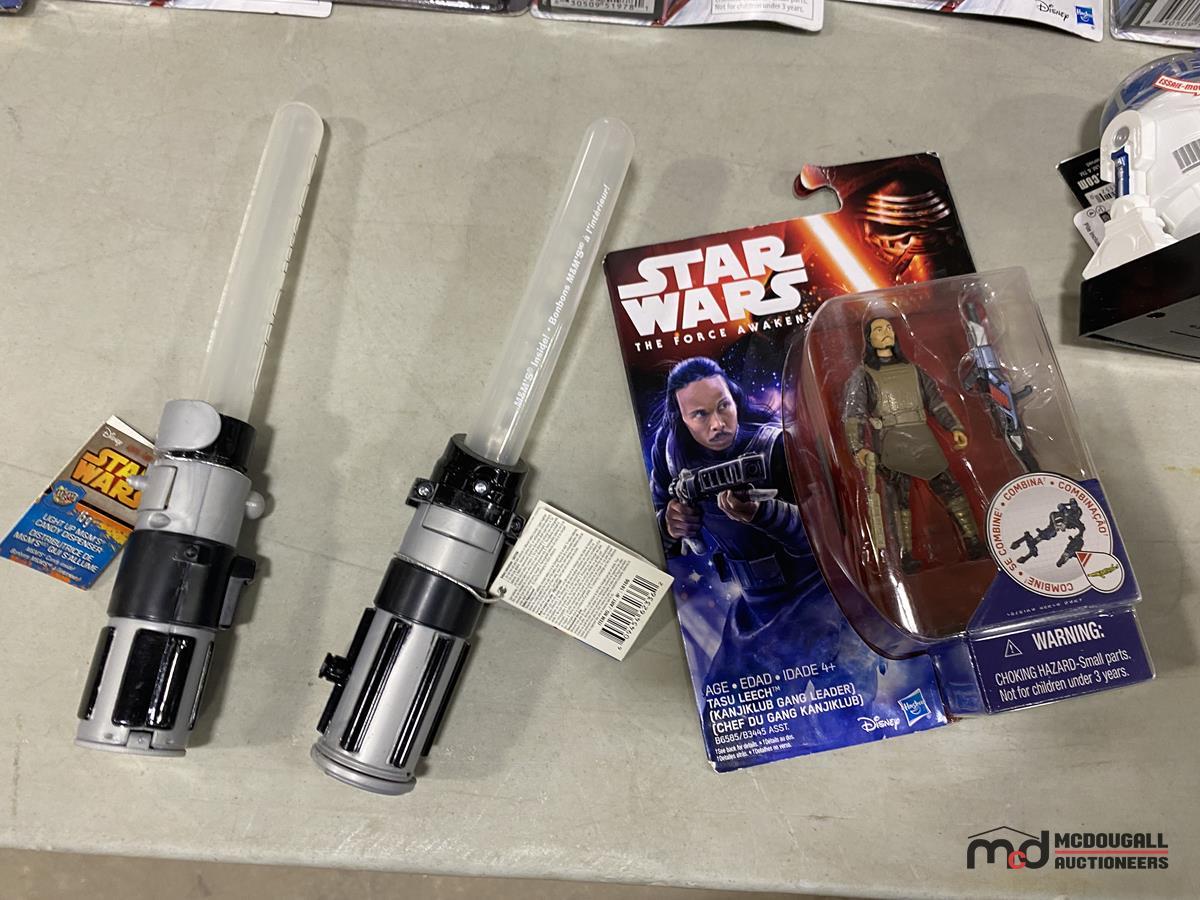 Box of Star Wars Misc. Action Figures & Other Star Wars Stuff
