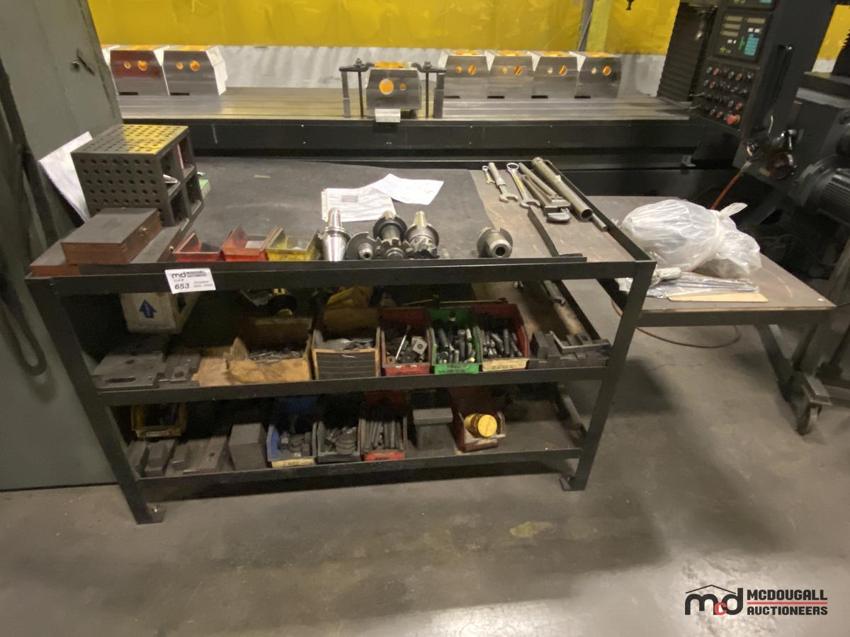 Large Metal Table w/ Contents